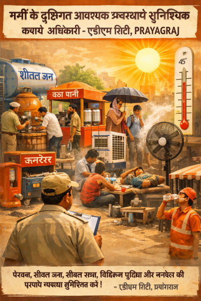 गर्मी के दृष्टिगत आवश्यक व्यवस्थायें सुनिश्चित करायें अधिकारी- एडीएम सिटी-PRAYAGRAJ
